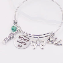 Load image into Gallery viewer, Never Grow Up - Flying Boy - Peter Pan Bangle Bracelet