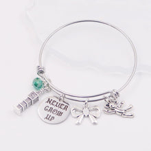 Load image into Gallery viewer, Never Grow Up - Flying Boy - Peter Pan Bangle Bracelet