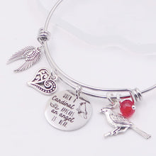 Load image into Gallery viewer, When A Cardinal Appears, An Angel Is Near - Memorial Bangle Bracelet