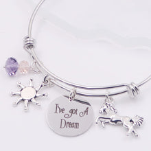 Load image into Gallery viewer, I've Got A Dream - Girl with Long Hair - Rapunzel Bangle Bracelet