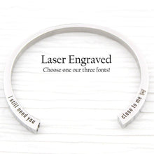Load image into Gallery viewer, Silver Rose Gold Black Engraved Cremation Cuff Jewelry