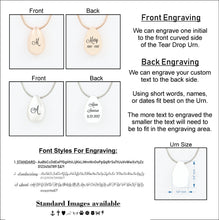 Load image into Gallery viewer, Silver Teardrop Necklace Urn Pendant Necklace