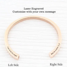 Load image into Gallery viewer, Silver Rose Gold Black Engraved Cremation Cuff Jewelry