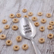 Load image into Gallery viewer, DAD'S CEREAL SPOON Stainless Steel Engraved Dad's Cereal Great Gift for Him Dad's Personal Cereal Spoon Father's Day Gift