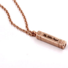 Load image into Gallery viewer, Rose Gold Rectangle Cremation Necklace