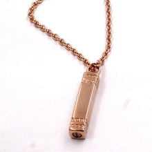 Load image into Gallery viewer, Rose Gold Rectangle Cremation Necklace