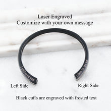 Load image into Gallery viewer, Silver Rose Gold Black Engraved Cremation Cuff Jewelry
