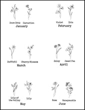 Load image into Gallery viewer, Birth Month Flower - Silver tone Bangle Bracelt