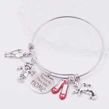 Load image into Gallery viewer, There's No Place Like Home - Red Slipper - Oz Wizard Bangle Bracelet